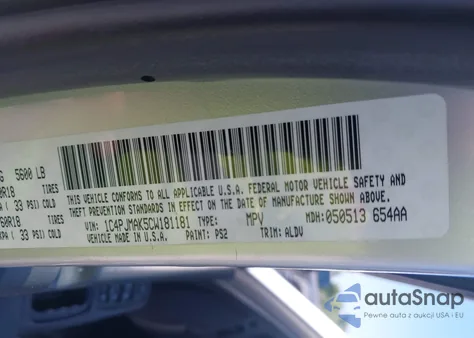 2012 Jeep Liberty Sport из США, поврежденный, VIN 1C4PJMAK5CW181181